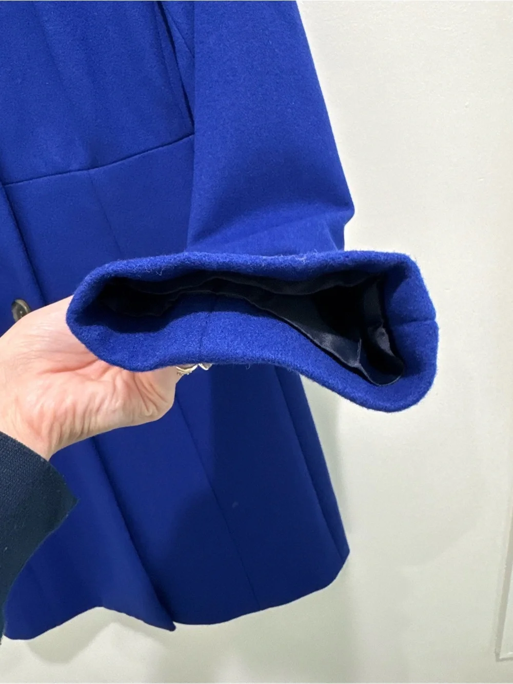 J.Crew City Coat Wool Blend Cobalt Blue Stand Collar Coat Size 2